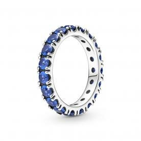 Pandora ékszer  Szikrázó végtelen kör ezüst gyűrű kék kristállyal 