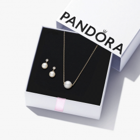 Pandora ékszer  Tenyésztett gyöngy és cirkónia shine ékszer szett PSZ72