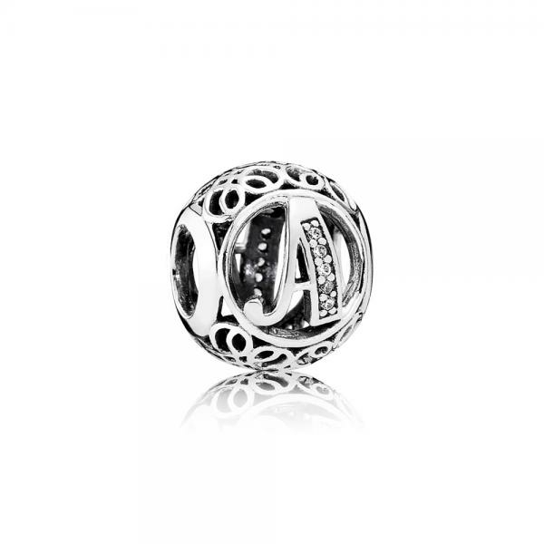 Pandora ékszer A betű ezüst charm cirkóniával 791845CZ