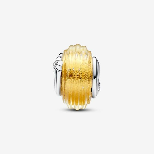 Pandora ékszer Arany színű barázdált muránói üveg charm hullócsillaggal 792982C01