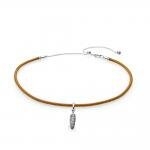 Pandora ékszer Aranybarna bőr choker és toll 397197CGT-38