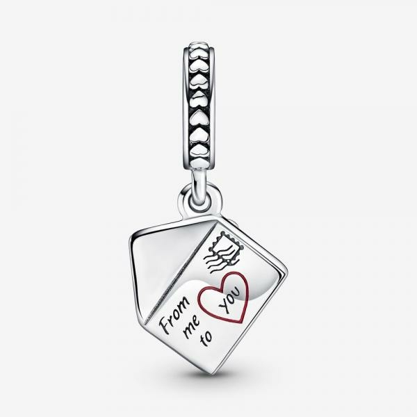 Pandora ékszer Árvácskák borítékban függő ezüst charm 790787C01