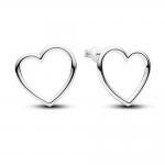 Pandora ékszer Aszimmetrikus szív ezüst bedugós fülbevaló 293077C00
