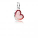 Pandora ékszer Aszimmetrikus szív rózsaszín függő charm 797820ENMX