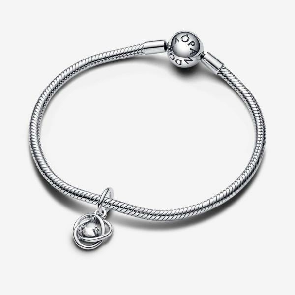 Pandora ékszer Áttetsző örökkévalóság körök függő ezüst charm 793125C04