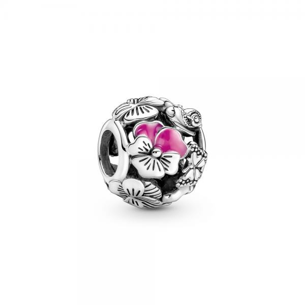 Pandora ékszer Áttört árvácska ezüst charm 790759C01