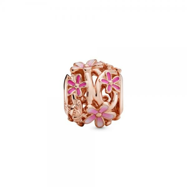 Pandora ékszer Áttört pink százszorszép rozé charm 788772C01