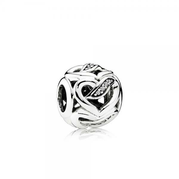 Pandora ékszer Áttört szerelemszalag ezüst charm cirkóniával 792046CZ