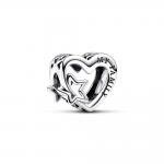 Pandora ékszer Áttört szív és csillag ezüst charm 792829C00