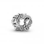 Pandora ékszer Áttört szív és rózsa ezüst charm 799281C01