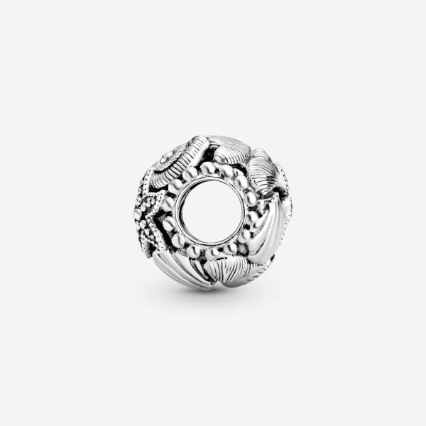 Pandora ékszer Áttört tengeri csillag kagyló szív ezüst charm 798950C00