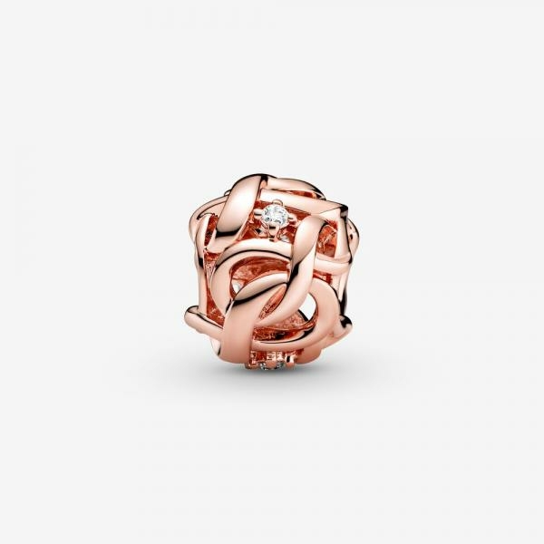 Pandora ékszer Áttört végtelen csomó rozé charm 788824C01