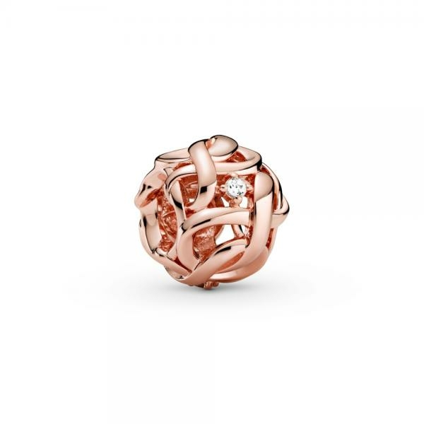 Pandora ékszer Áttört végtelen csomó rozé charm 788824C01