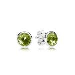 Pandora ékszer Augusztus ezüst fülbevaló peridottal 290738PE