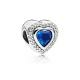 Pandora ékszer Bájos szív kék ezüst charm 797608NANB