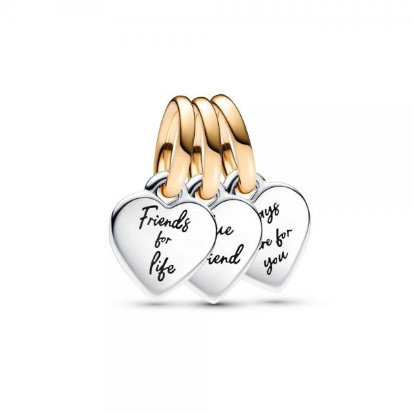 Pandora ékszer Barátság kéttónusú tripla függő charm 762722C00