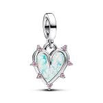 Pandora ékszer Barátság opálos szív dupla függő charm 793434C01