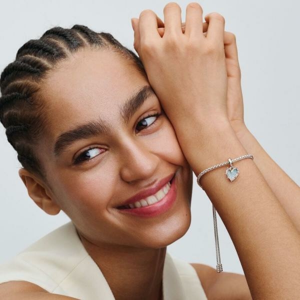 Pandora ékszer Barátság opálos szív dupla függő charm 793434C01