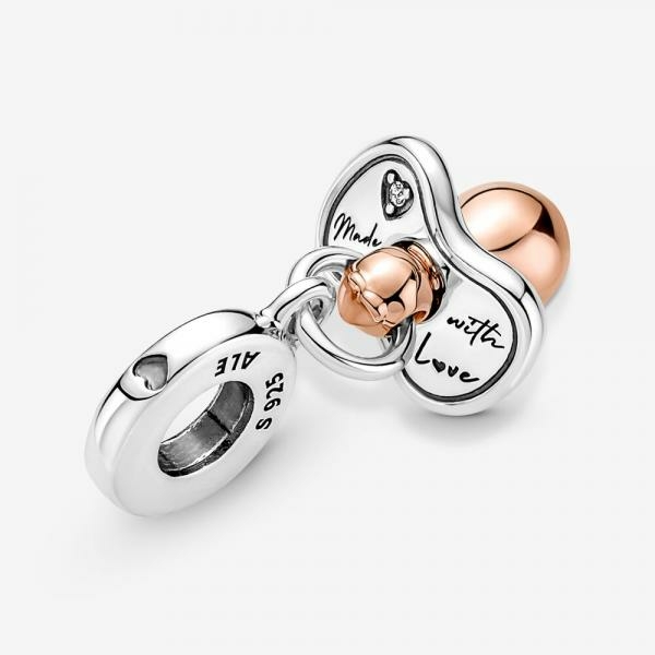 Pandora ékszer Bébi cumi rozé ezüst függő charm 781490C01