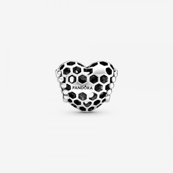 Pandora ékszer Bee happy méhsejt szív ezüst charm 798769C00