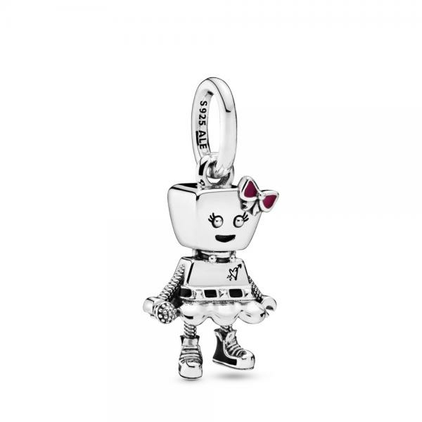 Pandora ékszer Bella a punk robot ezüst charm 798245ENMX