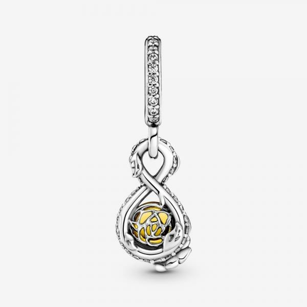 Pandora ékszer Belle rózsája és végtelen függő ezüst charm 399525C01