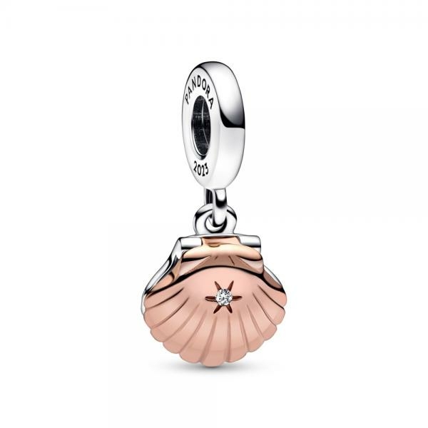 Pandora ékszer Club Charm 2023 kéttónusú kagyló charm 782449C01