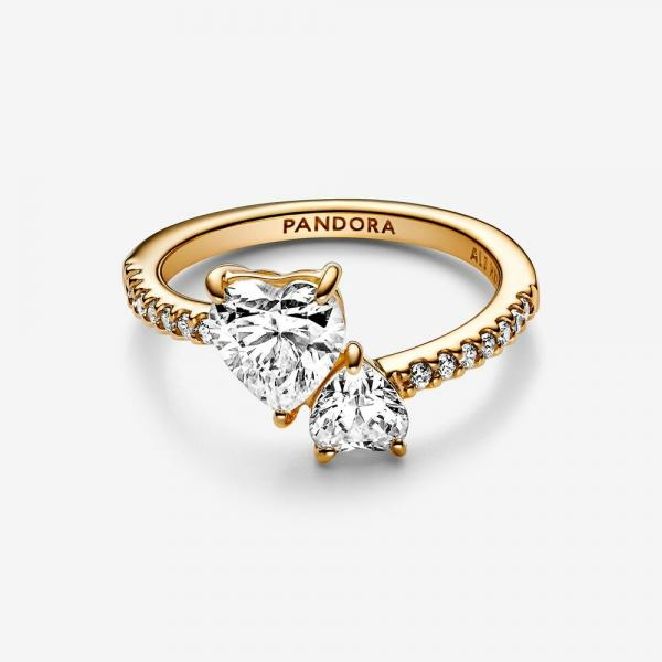 Pandora ékszer Csillogó dupla szív shine gyűrű 
