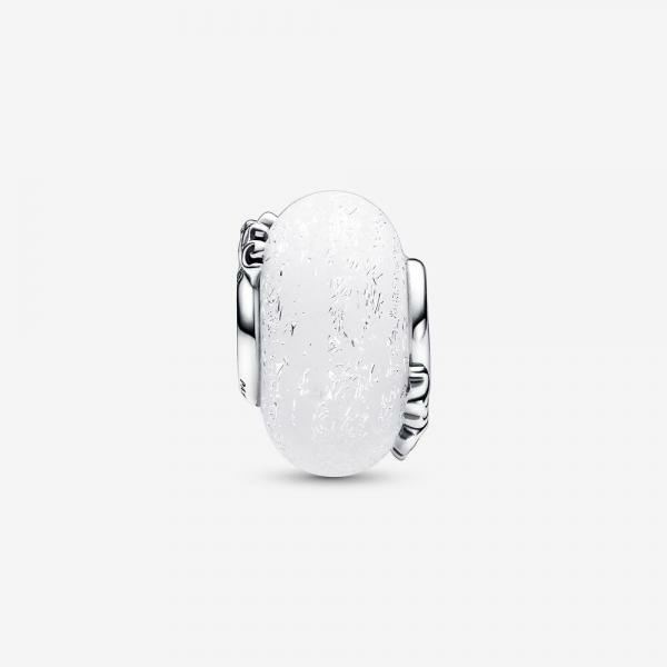 Pandora ékszer Csillogó fehér muránói üveg ezüst charm 792655C00