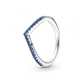 Pandora ékszer Csillogó kívánság ezüst gyűrű kék kristállyal 