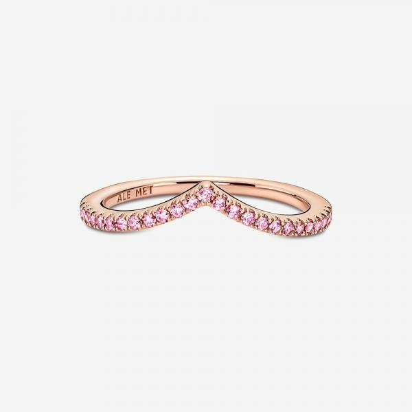 Pandora ékszer Csillogó kívánság rozé gyűrű rózsaszín cirkóniával 