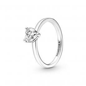 Pandora ékszer Csillogó szív solitaire ezüst gyűrű 