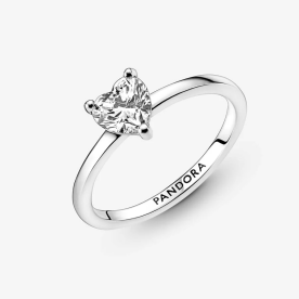 Pandora ékszer Csillogó szív solitaire ezüst gyűrű 