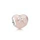 Pandora ékszer Csipkés rózsaszín szív charm masnival 792044ENMX