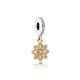 Pandora ékszer Csipkevirág függő 14K arany ezüst charm  791757CZ