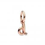 Pandora ékszer D betű rozé függő charm 782534C01