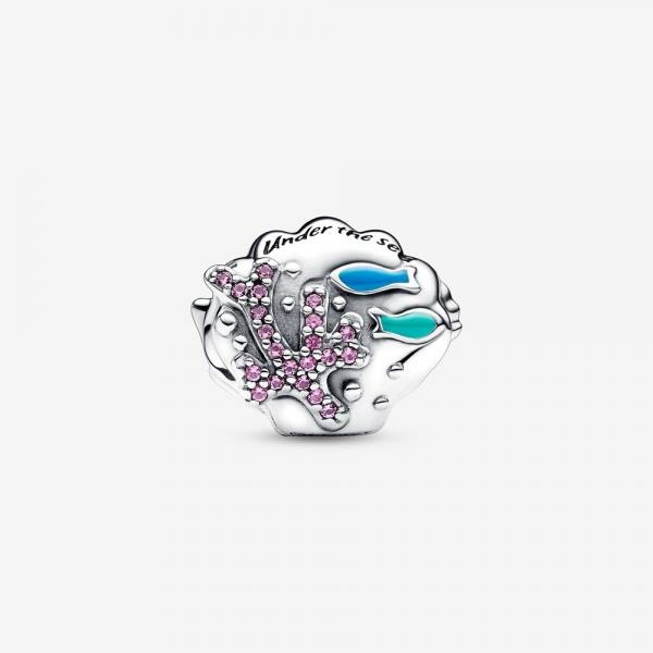 Pandora ékszer Disney A kis hableány shellkagyló ezüst charm 792687C01