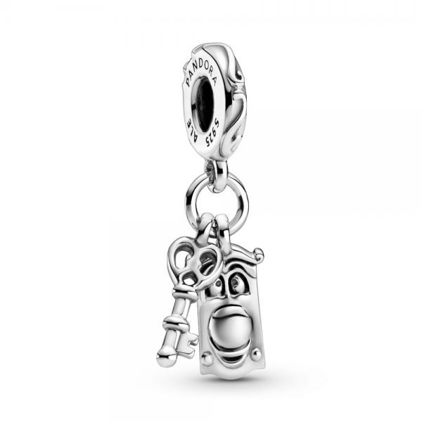 Pandora ékszer Disney Alíz csodaországban kulcs és ajtógomb ezüst charm 799344C00
