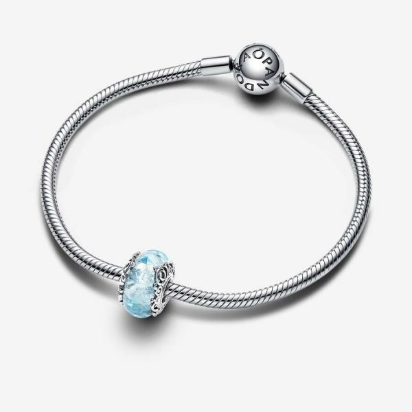 Pandora ékszer Disney Hamupipőke kék muránói üveg charm 793073C00