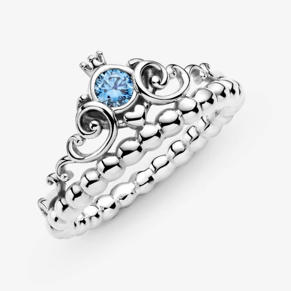 Pandora ékszer Disney Hamupipőke kék tiara ezüst gyűrű 