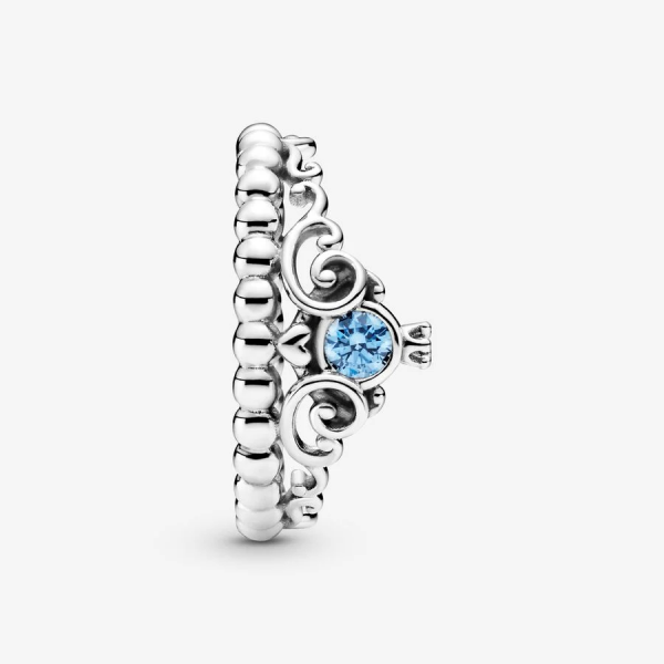 Pandora ékszer Disney Hamupipőke kék tiara ezüst gyűrű 
