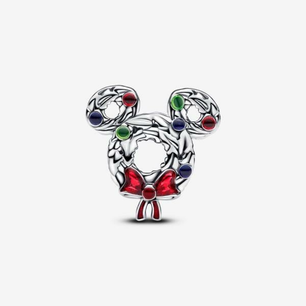 Pandora ékszer Disney Mickey egér karácsonyi koszorú charm 793531C01