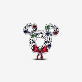 Pandora ékszer Disney Mickey egér karácsonyi koszorú charm 793531C01