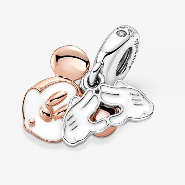 Pandora ékszer Disney Mickey egér kéttónusú dupla függő charm 780112C01