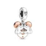 Pandora ékszer Disney Mickey egér kéttónusú dupla függő charm 780112C01