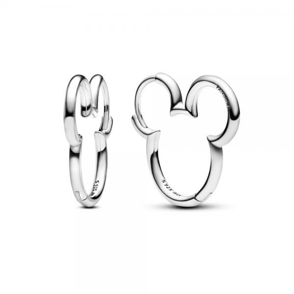 Pandora ékszer Disney Mickey egér sziluett karika ezüst fülbevaló 293528C00