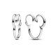 Pandora ékszer Disney Mickey egér sziluett karika ezüst fülbevaló 293528C00