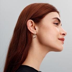 Pandora ékszer Disney Mickey egér sziluett karika ezüst fülbevaló 293528C00