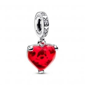Pandora ékszer Disney Mickey és Minnie csók muránói üveg függő charm 792522C01