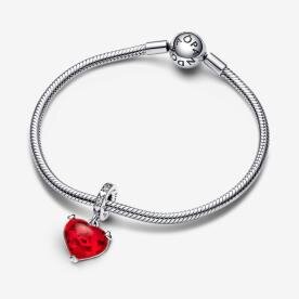 Pandora ékszer Disney Mickey és Minnie csók muránói üveg függő charm 792522C01